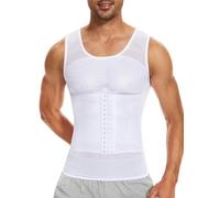 SLIMBELLE Maglietta Compressione Uomo Canotta Contenitiva Snellente Intimo Modellante Dimagrante Fascia Pancia Sportivo Fitness Canottiera Addominale Maglietta Bianco L