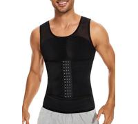 SLIMBELLE Maglietta Compressione Uomo Canotta Contenitiva Snellente Intimo Modellante Dimagrante Fascia Pancia Sportivo Fitness Canottiera Addominale Maglietta Nero L