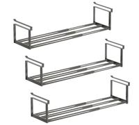 Slimdescent Cabinet Telescopic Shelf, Adjustable Shoe Rack Organizer - Double Your Limited Space, Durable Carbon Steel, Quick Setup, Versatile Storage for Kitchen, Closet (Black*3pcs,40-75cm)