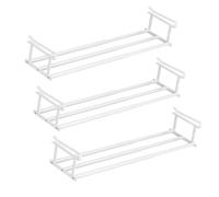 Slimdescent Cabinet Telescopic Shelf, Adjustable Shoe Rack Organizer - Double Your Limited Space, Durable Carbon Steel, Quick Setup, Versatile Storage for Kitchen, Closet (White*3pcs,50-95cm)