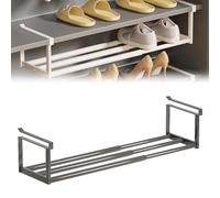 Slimdescent Cabinet Telescopic Shelf, Adjustable Shoe Rack & Under Cabinet Shelf, Slimdescent Shoe Rack, for Shoes or Clothing Storage and Organization (Black * 1Pcs)