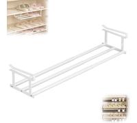 Slimdescent Cabinet Telescopic Shelf Shoes, Expandable Shoe Rack Organizer, Multifunctional Hanging Retractable, Adjustable Shoe Rack & Under Cabinet Shelf for Shoes or Clothing Storage (White)