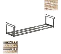 Slimdescent Cabinet Telescopic Shelf Shoes, Slimdescent Expandable Shoe Rack - Adjustable Shoe Rack & Under Cabinet Shelf, Expandable Shoes Cabinets Non-Slip, No Punch (Black,1Pcs)