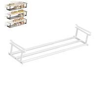 Slimdescent Cabinet Telescopic Shelf, Slimdescent Expandable Shoe Rack Organizer, No Punch, Multifunctional Telescopic Shelfs Cabinets for Storing Shoes (White,1pcs)