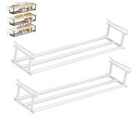 Slimdescent Cabinet Telescopic Shelf, Slimdescent Expandable Shoe Rack Organizer, No Punch, Multifunctional Telescopic Shelfs Cabinets for Storing Shoes (White,2pcs)