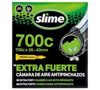 Slime 30102 Camera d'Aria per Biciclette con Gel Antiforatura Slime, Autoriparante, Prevenzione e Riparazione, Valvola Presta, 700c x 35-43mm