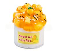 Slime anti-stress al mango e miele da spremere, argilla cristallina anti-stress, set di slime anti-stress con schiuma di gomma da masticare, argilla cristallina morbida e non appiccicosa, adatto per f