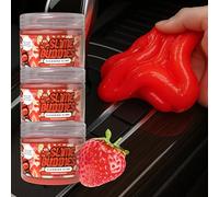 Slime Buddies Gel detergente, Ideale per Interni Auto, portabicchieri, tastiere e Altro Ancora, Riutilizzabile, Confezione da 3, Limone, Mela, Fragola, Fragola