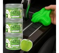 Slime Buddies Gel detergente, Ideale per Interni Auto, portabicchieri, tastiere e Altro Ancora, Riutilizzabile, Confezione da 3, Limone, Mela, Fragola, Mela