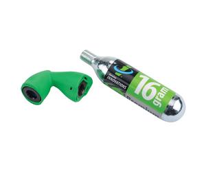 SLIME KIT GONFIAGGIO, EROGATORE MINI + CO2 16 grammi,MICROFLATE NANO GREEN
