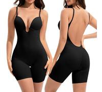 Slimers Backless Shapewear Controllo della pancia: Body modellante con scollo profondo a schiena bassa - Reggiseno snellente integrato modellante per tutto il corpo donna, nero, Large