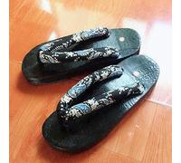 SlimpleStudio Legno Giapponese Geta Tradizionale Giapponese Zoccoli in Legno Unisex Uomo Donna Orientale Etnico Samurai Kimono Sandali Sandali Flip Flops-color2_36 .Sandali Unisex Geta.