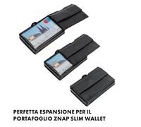 Custodia per portamonete ZNAP Slim Wallet - può contenere fino a 10 monete - scomparto per monete, portamonete, custodia Slimpuro, blu scuro con grana, s