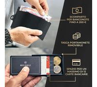 Slimpuro ZNAP Airtag - Portafoglio, 12 carte, portamonete, 8,9 x 1,8 x 6,3 cm (LxHxP), protezione RFID