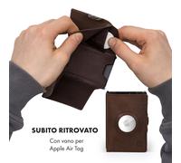ZNAP Airtag - Portafoglio, 12 carte, portamonete, 8,9 x 1,8 x 6,3 cm (LxHxP), protezione RFID