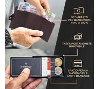 Slimpuro ZNAP Airtag - Portafoglio, 8 carte, portamonete, 8,9 x 1,5 x 6,3 cm (LxHxP), protezione RFID