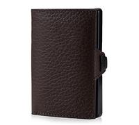 slimpuro ZNAP Portafoglio Porta Carte di Credito - Protezione RFID - Marrone scuro bottalato - Fino a 8 carte - Portafoglio Uomo Slim, Portacarte Uomo, Portacarte di Credito da Uomo