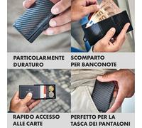 ZNAP Slim Wallet 12 - Portafoglio, 12 carte, portamonete, 8,9 x 1,8 x 6,3 cm (LxHxP) Protezione RFID