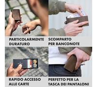 ZNAP Slim Wallet 8 - Portafoglio, 8 carte, portamonete, 8,9 x 1,5 x 6,3 cm (LxHxP) Protezione RFID