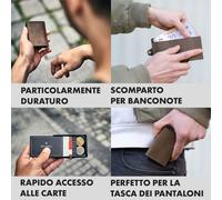 Slimpuro ZNAP Slim Wallet 8 - Portafoglio, 8 carte, portamonete, 8,9 x 1,5 x 6,3 cm (LxHxP) Protezione RFID