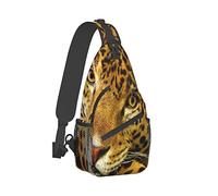 Sling Backpack Travel Hiking Daypack Borsa a tracolla a tracolla in corda Leopard-Africa-Wild-Animal