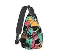 Sling Backpack Travel Hiking Daypack Borsa a tracolla in corda con animali di mare profondo