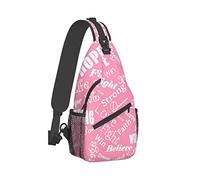 Sling Backpack Travel Hiking Daypack Borsa a tracolla in corda per la consapevolezza del cancro al seno