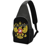 Sling Bag Poliestere Borsa A Tracolla Per Viaggi, Running, Ciclismo Russia Coat Of Arms Russian Flag Print All'Aperto Zaino Da Giorno