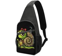 Sling Bag Sportivo Sacchetto Del Messaggero Per Running, Scuola, Escursionismo Snail With Shell House Print Antifurto Zaino Da Giorno