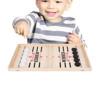 Sling Puck Game - Fast Battle Board, Interactive Table Toy for Parent Child Play, Desktop Chess Style Challenge with Quick Pace, Family Entertainment Set, Competitive Wooden Board for Adults and Kids