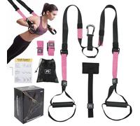 Sling Trainer per allenamento completo per la casa palestra. Il Sling Trainer viene fornito con una tasca in rete per la conservazione e una guida per l'allenamento a casa (rosa)