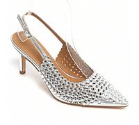 Slingback con escarpine ornate di strass brillanti, con pinne talon e sposa regolabile, parfaits pour lighting soirées e cérémonies. Il modello 5536 è il modello slingback perfetto per le grandi occas