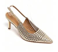 Slingback con escarpine ornate di strass brillanti, con pinne talon e sposa regolabile, parfaits pour lighting soirées e cérémonies. Il modello 5536 è il modello slingback perfetto per le grandi occas