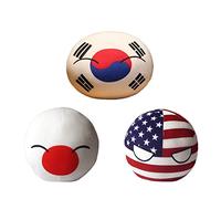 SLINGDA 3pcs Country Ball Plushies Polonia Ball Plush United Francia Russia Inghilterra Giappone Germania Ciondolo In Peluche Regalo Di Compleanno Per Bambini 4 Pollici