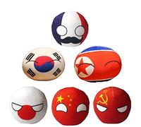 SLINGDA 6pcs Country Ball Plushies Polonia Ball Plush United Francia Russia Inghilterra Giappone Germania Ciondolo In Peluche Regalo Di Compleanno Per Bambini 4 Pollici