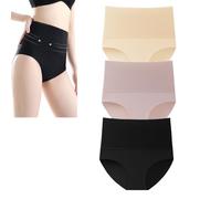 Slip a vita alta contenitivi per la pancia, slip modellanti senza cuciture, slip traspirante a copertura totale (3pcs,M)