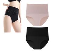 Slip a vita alta contenitivi per la pancia, slip modellanti senza cuciture, slip traspirante a copertura totale (2pcs C,XL)