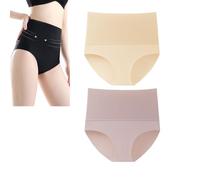 Slip a vita alta contenitivi per la pancia, slip modellanti senza cuciture, slip traspirante a copertura totale (2pcs A,L)