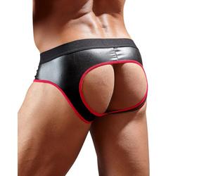 SLIP APERTO IN NEOPRENE NERO E ROSSO per uomo - Taglia L