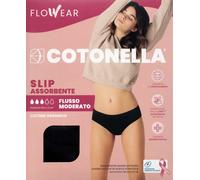 Cotonella 1 Pezzo di Period Panties ADB62 Slip da Ciclo Mestruale Flusso Medio, Donna Nero 3/M