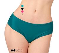 Slip bikini mestruale, nero, a prova di perdite, a vita media, mutandina mare per ciclo, per donne e ragazze, M/L