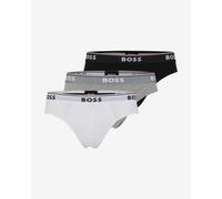 BOSS Slip in cotone elasticizzato con elastico in vita con logo in confezione da tre - Style Brief 3P Power, 50475273 Bianco / Grigio / Nero M