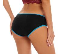 Slip Brasiliana Donna Cotone Pantaloni fisiologici a Vita Bassa conservativi a Prova di perdite di Grandi Dimensioni da Donna in Tinta Unita, Set di Slip Mestruale da Spiaggia Mutanda (Blue, XXXL)