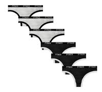 Pyrex Slip Brasiliana Donna Cotone Bielastico Pacco da 6pz, Art.253200 Assortito (Bianco + Nero) L
