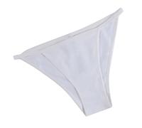 Slip Brasiliana in Cotone per Donna Mutandine Bikini con Stringhe Taglie Forti a Vita Bassa Slip da Donna Elasticizzati a Taglio Donna Slip Cotone Slip Donna Sexy Taglie Forti (White, M)