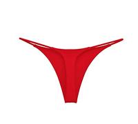 Slip Brasiliana Mutandine a Forma di T in Cotone Doppio Perizoma a Vita Bassa con Cinturino Sexy da Donna Slip Senza Cuciture Donna E Slip Donna Vita Alta (Red, XL)