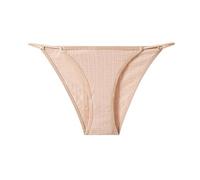 Slip Brasiliana Sports Yoga Women Skin Friendly Girls Cotton Crotch Spaghetti Strap Plus Size Slip Donna Vita Bassa Slip Brasiliana Vita Bassa (Beige, S)