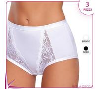 Slip culotta donna Jadea 535 cotone elasticizzato e pizzo 3pz