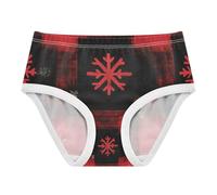 Slip da bambina in cotone, motivo scozzese natalizio con fiocchi di neve, colore rosso e nero, 2-8 anni, Natale Plaid Fiocco di neve Rosso Nero, 5 anni