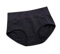 Slip da donna a vita alta per taglie forti Puro post-partum Addome Slip Candy Biancheria intima per le donne, Nero , S